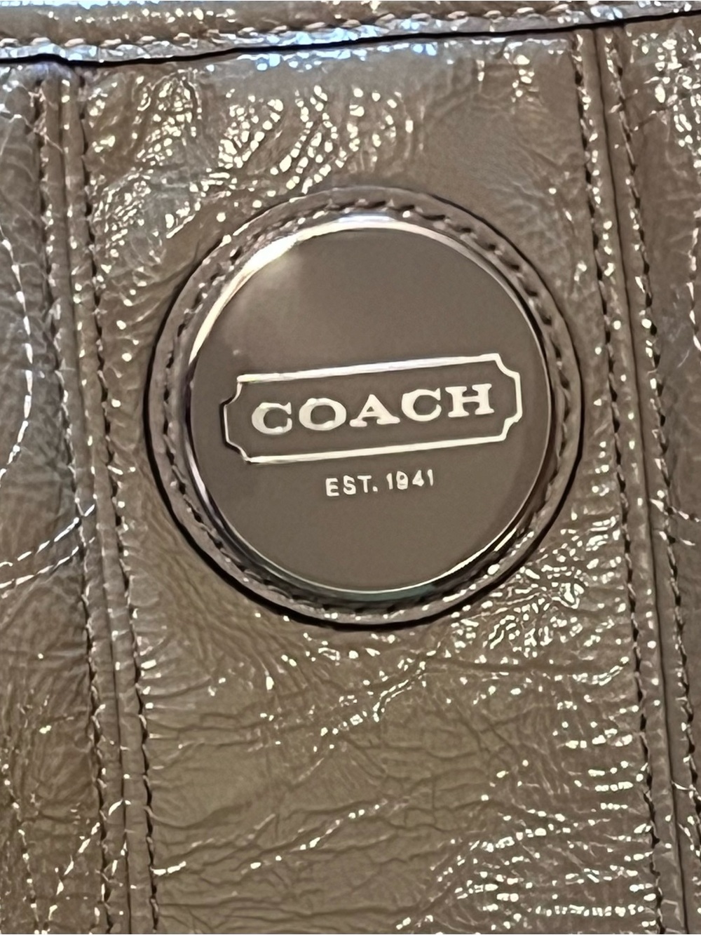 HOST PICK Authentic Coach Signature Stitch Carryall Purse Bag Gray Quiet Luxury - Picture 11 of 13